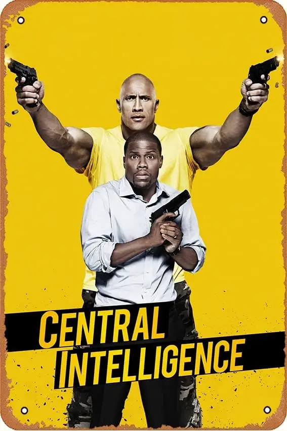 Central Intelligence Poster Movie Poster Film Metal Sign Tin Metal Signs Vintage Funny Gift, Retro Wall Decor for Home,Stre sign