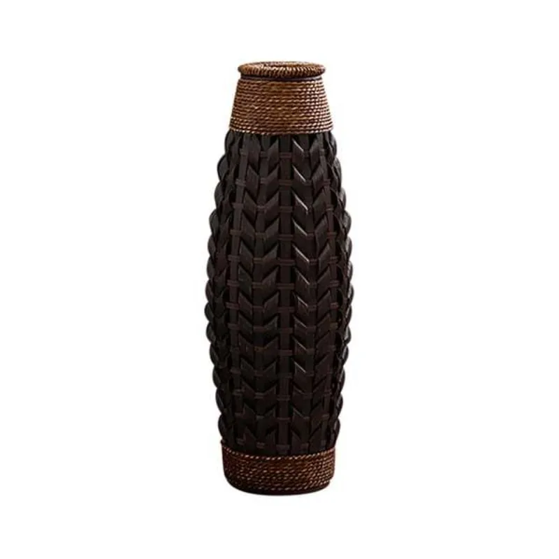 Living room background wall handmade, woven decorative vases, art decorations