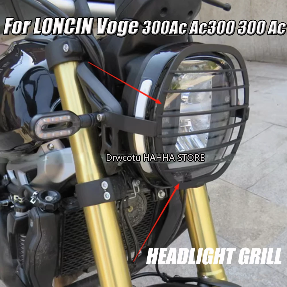 

For LONCIN Voge 300Ac Ac300 300 Ac Motorcycle Mesh Headlight Protector Holder Metal Grill Cover Guard Head Lamp Protective