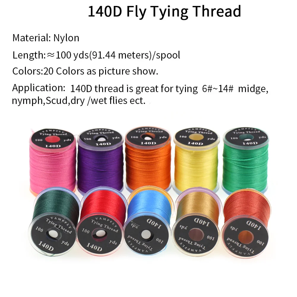1 Stück/2 Stück 140D Fliegenbindefäden, Nylonfaden, Fliegenbindematerial für Mücken, Nymphen, Scud, trockene und nasse Fliegen für verschiedene Größen # 6~ # 14 – Detail 2