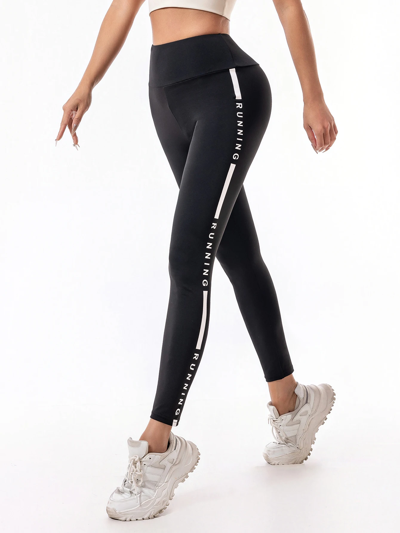 กางเกงออกกําลังกายผู้หญิงด้านล่างชุดโยคะการฝึกอบรมแห้งเร็วขนาดใหญ่เอวสูงยกสะโพกกางเกงรัดรูปกีฬาการบีบอัด