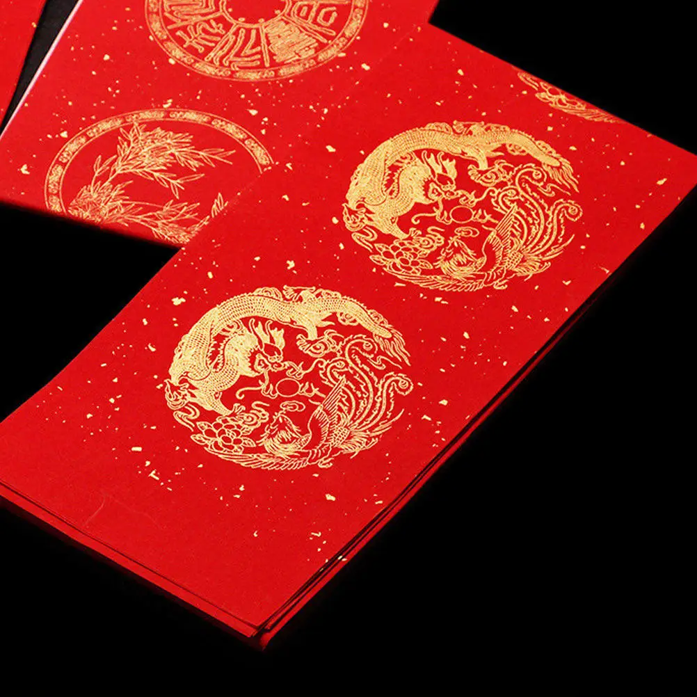 5Sets Writing Couplet Paper Chinese Calligraphy Paper High Quality Ink Absorption Suitable for Lunar New Year Spring Festival