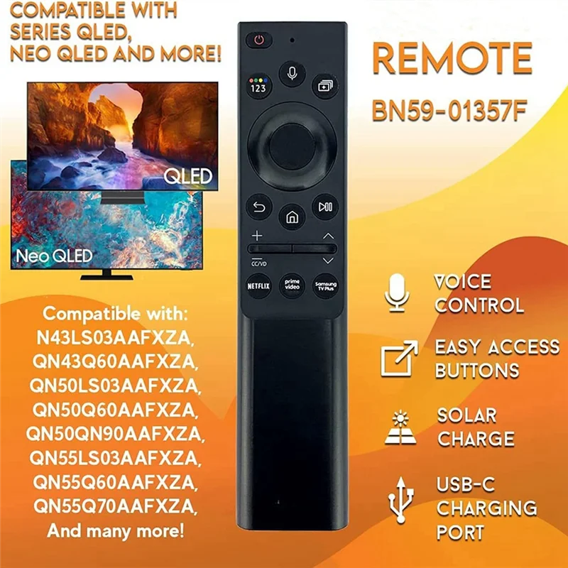 APPLIA-BN59-01357F TM2180E RMCSPA1RP1 جهاز التحكم عن بعد للتلفزيون الذكي المتوافق مع Neo QLED والإطار والكريستال UHD