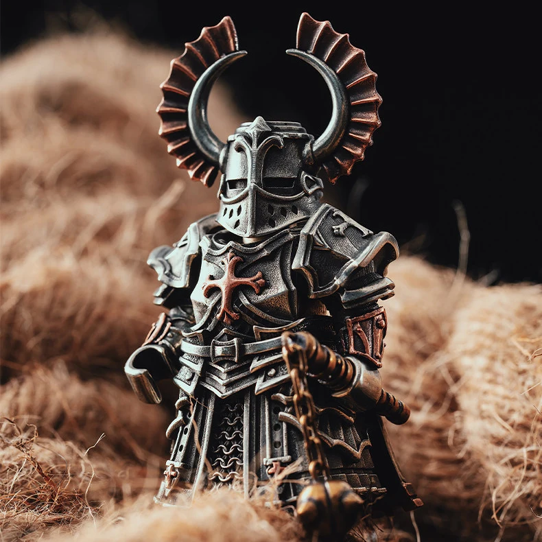 Vintage Medieval European Table Ornament, Crusader‑Style Accent With Complete Armor &Display & Collection