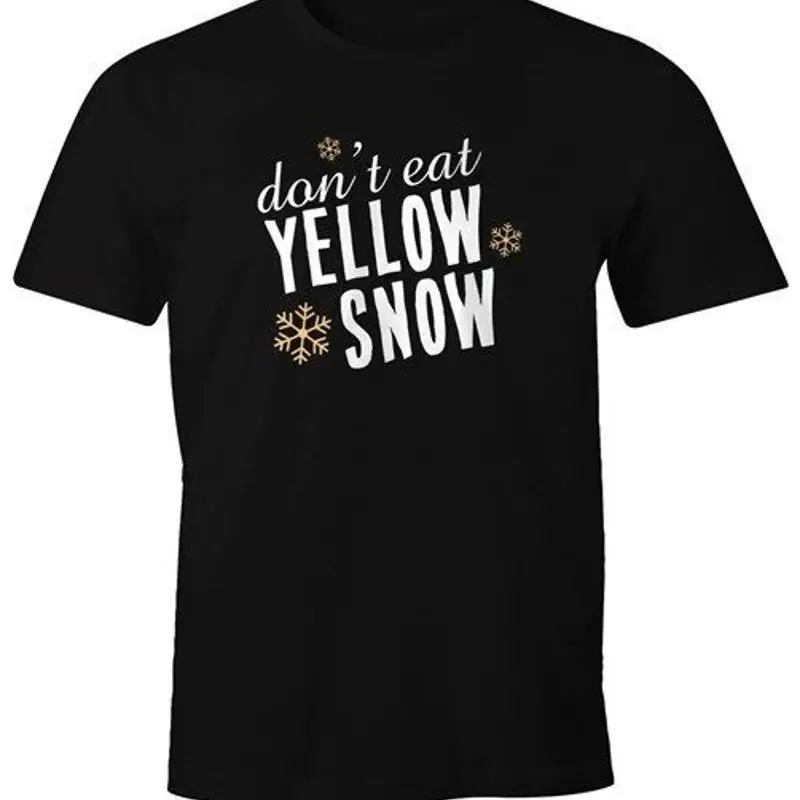 Men's Don't Eat Yellow Snow Saying Skier Snowboarder TShirt