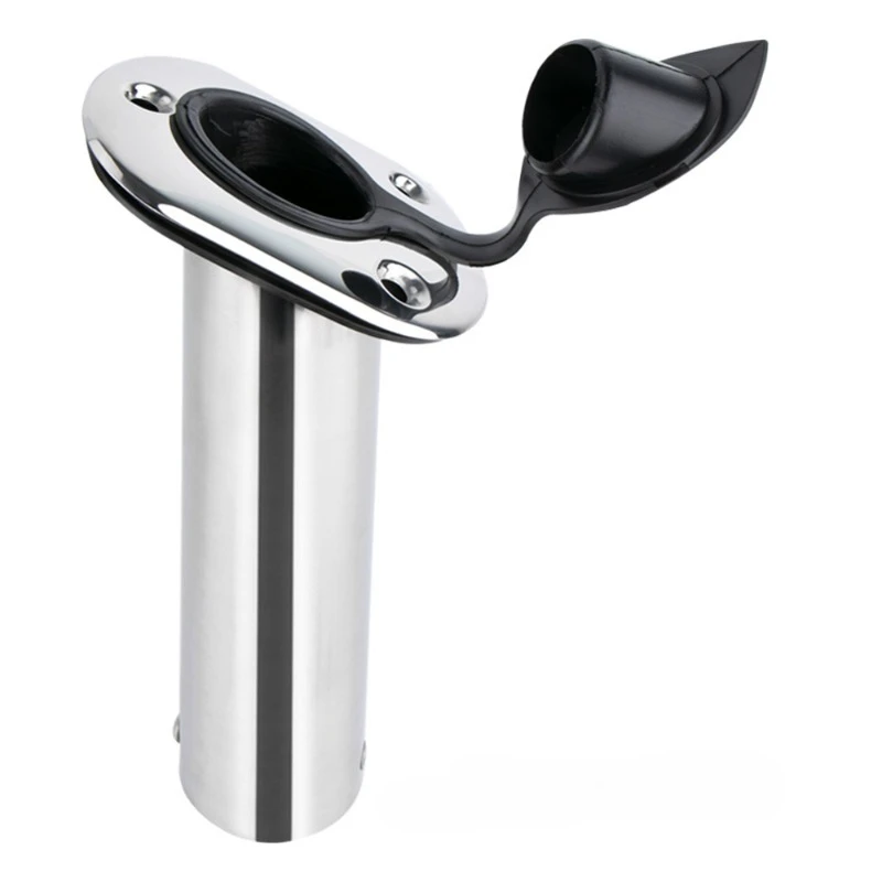 15/30/90 Degree Flush Mount Fishing Rod Holders Stainless Steel with PVC Cap Inner Tube Gasket Mirror Polished Boat Accessories