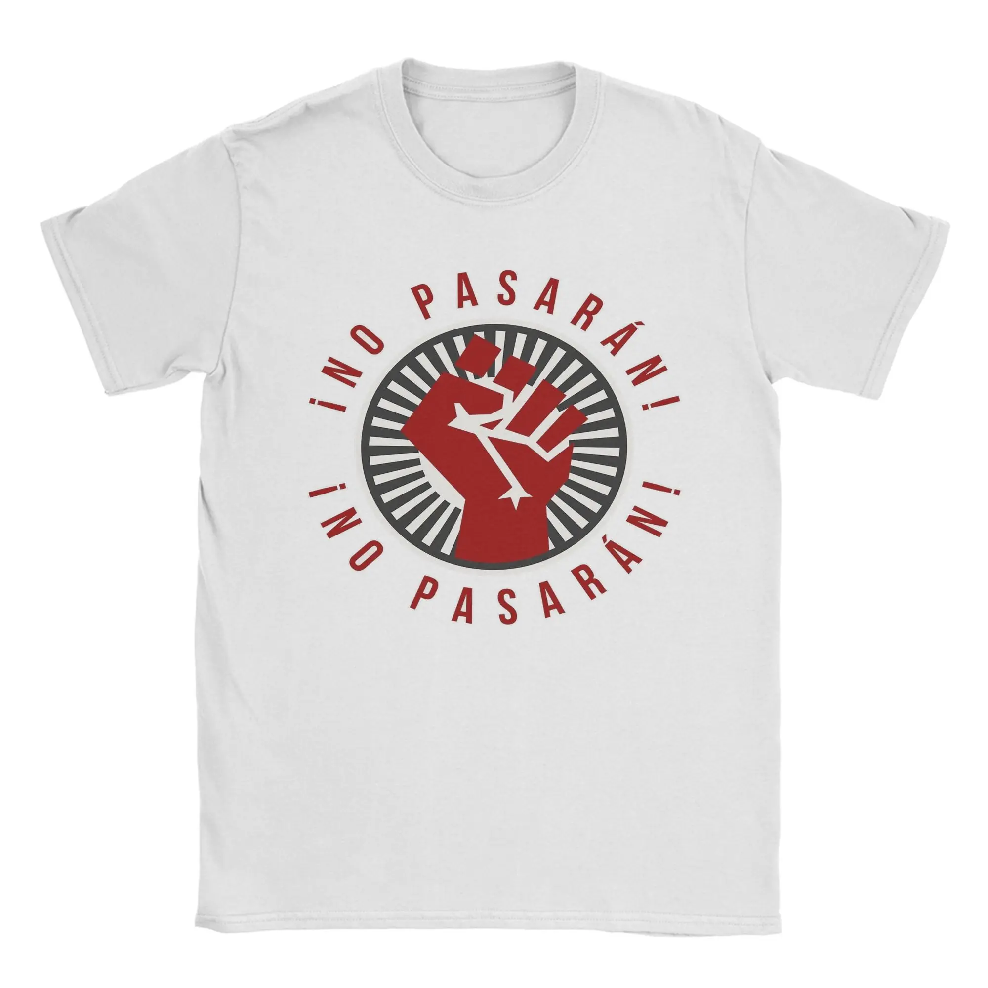 No Pasaran Anti Fascist T Shirts Men Women's 100% Cotton Funny T-Shirts Crewneck  Tee Shirt Short Sleeve Tops Original