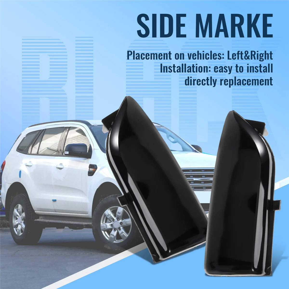 자동차 다이내믹 LED 방향 지시등, 백미러 점멸 표시등, 포드 에베레스트 2015-2019 레인저 T6 용