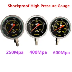 High Quality!250Mpa 400Mpa 600Mpa Shockproof High Pressure Gauge M14*1.5 Plunger Pressure Test,2500Bar 4000Bar 6000Bar Gauge