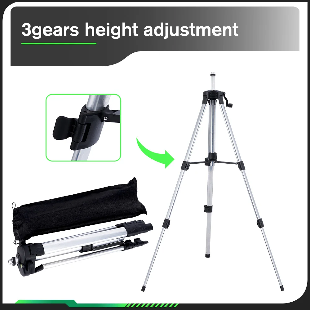 HGLINE 1.2M 1.5M Laser Level Tripod Stretchable Tripod Suitable for 5/8 Inch Laser Level Aluminum Tripod with Lifting Rocker