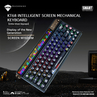 Machenike KT68 Pro Smart Screen Mechanical Keyboard 68 Keys RGB Hot-Swappable Wired/Bluetooth/2.4G custom Gaming Keyboard