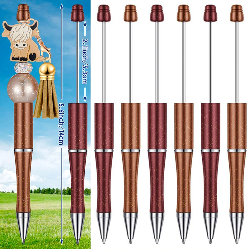 50Pcs Beadable Pens Black Ink Bead Pens Beaded Multicolor Ballpoint Pen for Students Kids School Office Making DIY