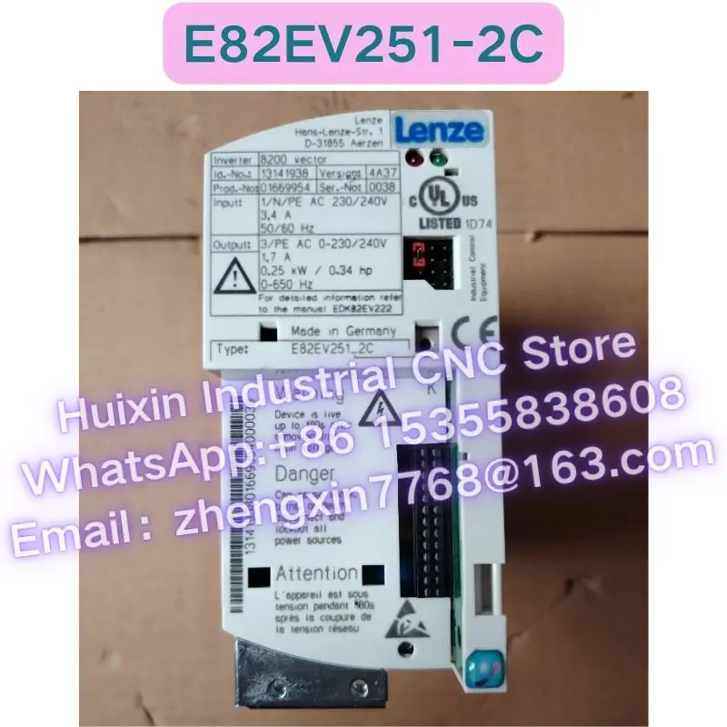 Second-hand Frequency Converter E82EV251-2C E82EV251K2C Normal Function Tested OK Fast delivery