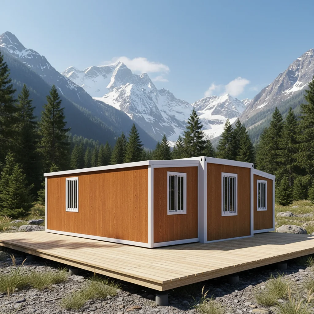Customized 20-40 Feet Double-wing Extension Box - 1-4 Bedroom Expandable Container With Living Room, Kitchen And Bathroom For Ou