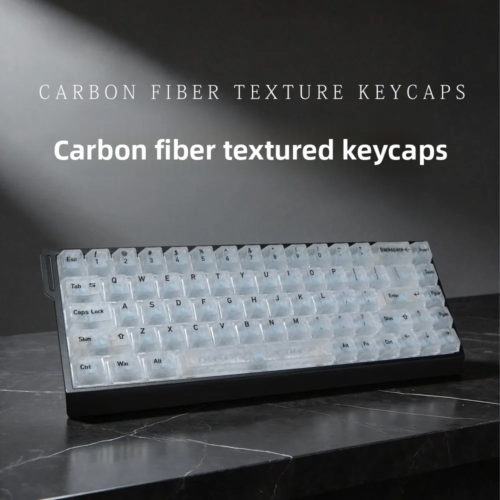Forged Carbon Fiber Pattern Keycap PC Keyboard Keys Original Height