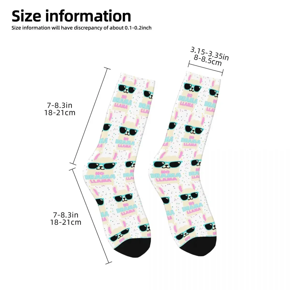 Chaussettes Harajuku No Drama Lama pour hommes et femmes, chaussettes longues toutes saisons, bas de haute qualité, accessoires pour cadeau d'anniversaire