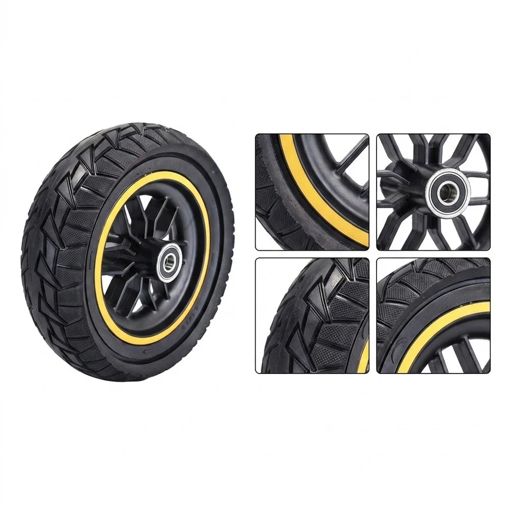 8.5X3.0 Front Wheel Assembly Hollow Solid Tire Explosion Proof Anti-skid Rubber Hub With 6001 Bearing For Electric Scooter Parts