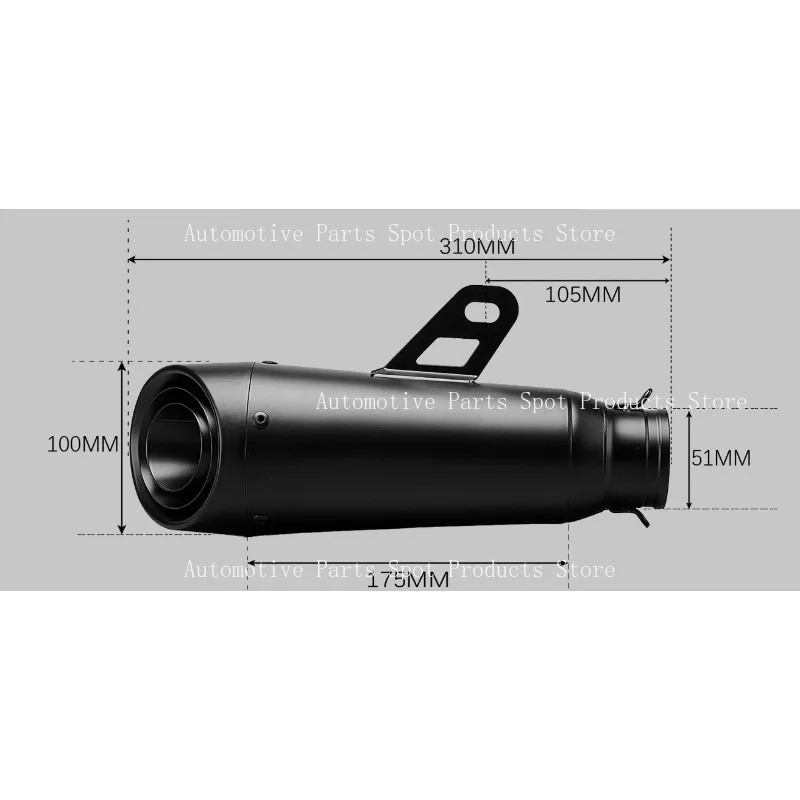 Suitable for Racing Street Bike Modified Exhaust Pipe 2/3 Layer Carbon Fiber Tip Stainless Steel Tail Section 51/60mm Universal