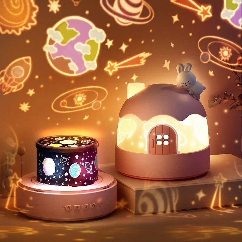 Starry Sky Projector Night Light Glowing Toy Girl's Bedroom Full Of Stars And Fantasy Rotating Kid Birthday Gifts Toys