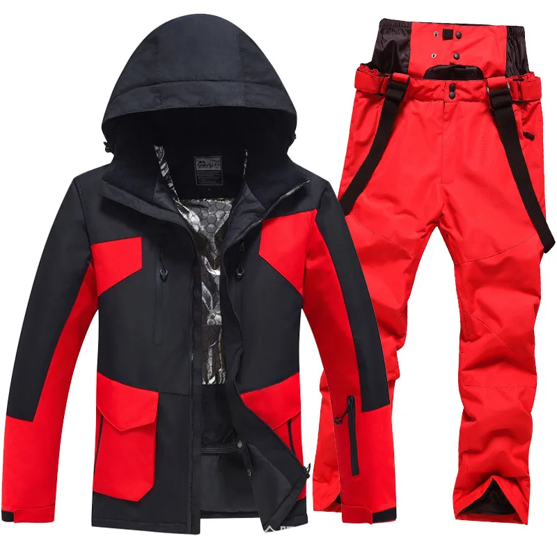 Color block, Men and Women, Winter Snow Wear, Snow Ski Suit Sets, Snowboarding Clothes, Ski Jackets and Pants, Ski Suit Jacket