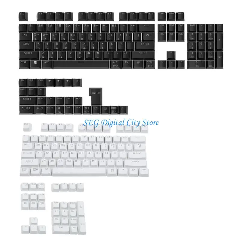 U75B Korean 104Keycap Set for 61 64 68 75 98 104 /108 Mechanical Keyboards, OEM Profile Long Lasting Print Quality