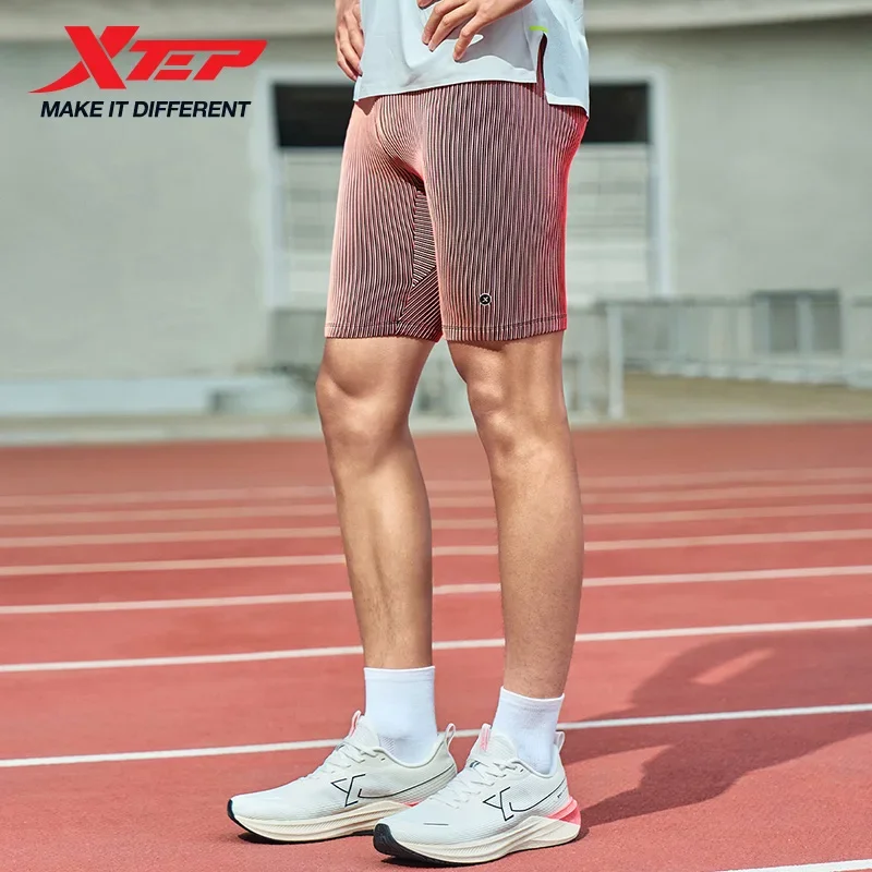 Xtep Sports Fitness Shorts For Men 2025 New Running Moisture-Wicking Shorts High-Elastic Tight Compression Pants 875229580177