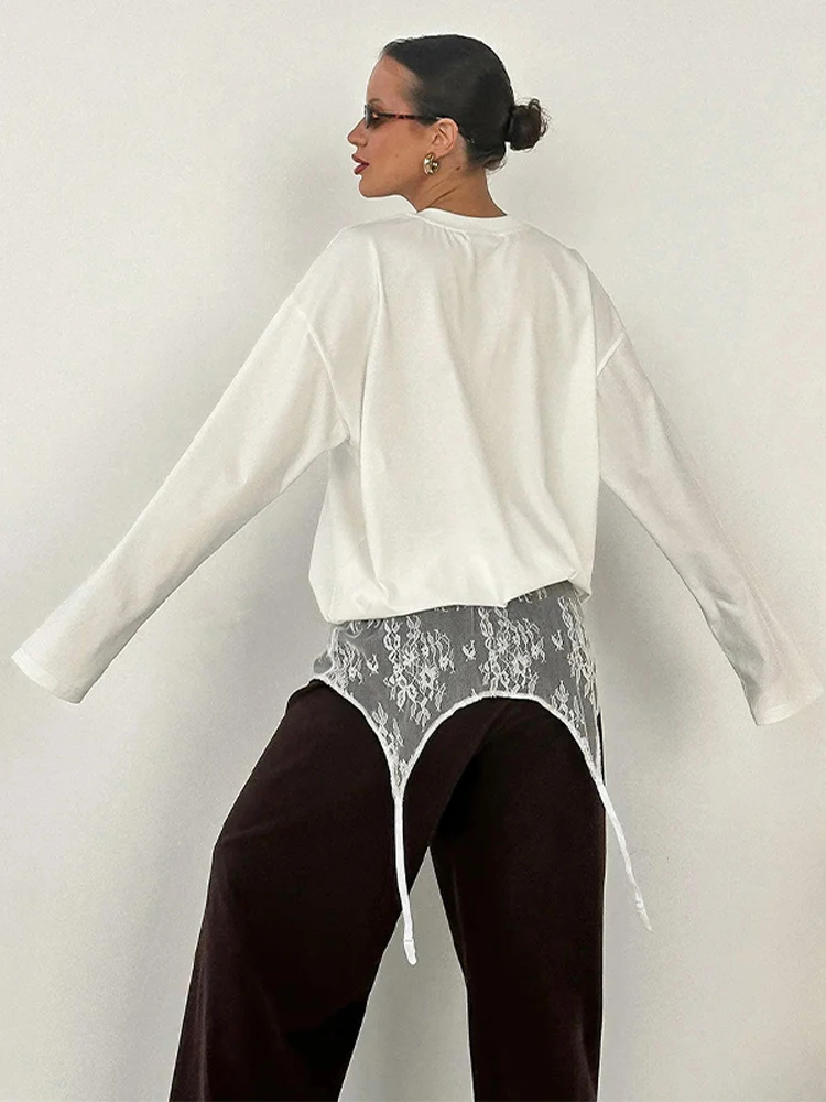 Hochgeschnittener Rock mit Spitzenbesatz und Po-Flap für Damen, Sexy Rockverlängerung, Transparenter Blumenmuster-Overlay-Rock mit Taillenbund, Damen-Partykleidung – Detail 39