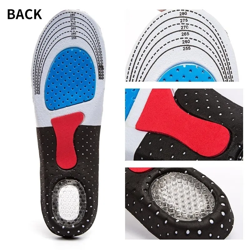 Unisex Silicone Sport Insoles Orthotic Arch Support Sport Shoe Pad Running Gel Insoles Insert Cushion for Walking Running Hiking