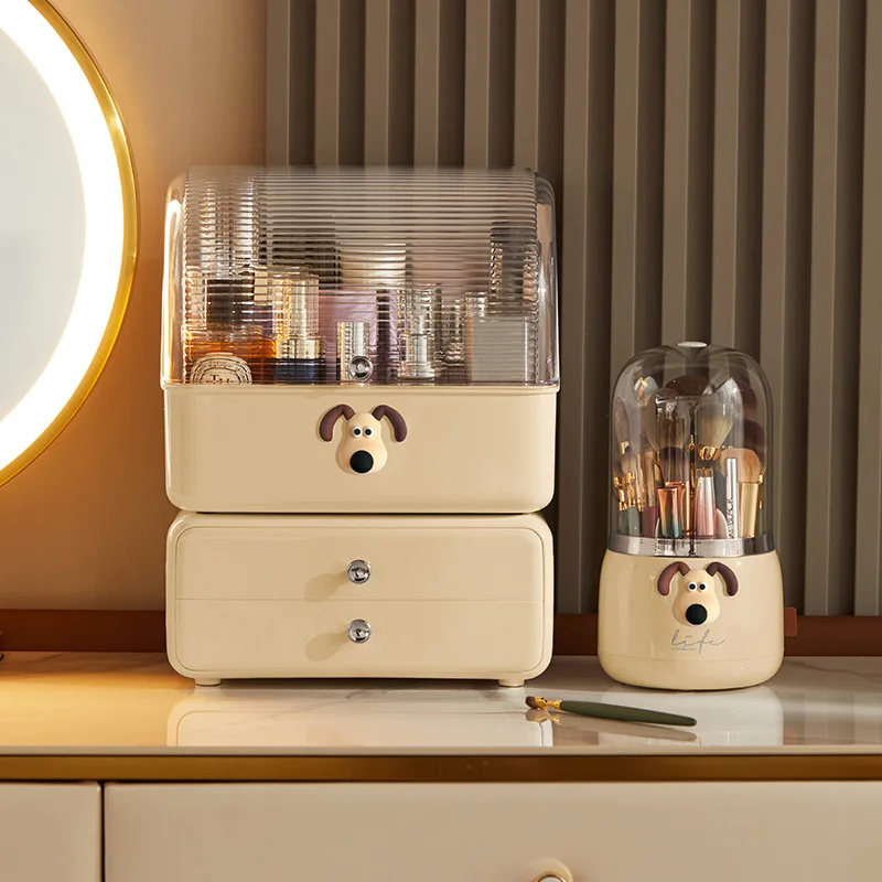 

Makeup Organizer With Drawer Large Capacity Dust-proof Jewelry Storage Drawer for Cotton Pads Swabs Bathroom Box Home Shelf