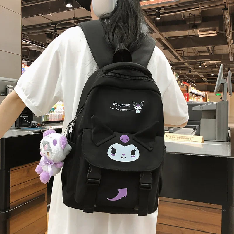 

Рюкзак Mochila Kuromi Sanrio, школьный ранец, сумка на плечо, дорожный аниме рюкзак MyMelody, сумка для хранения ноутбука, модный ранец для девушек