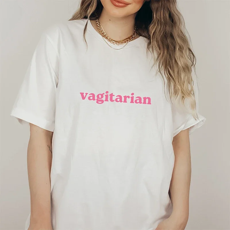 Vagitarian Lesbian Pride Women T Shirt Cotton Loose Y2k Graphic Tee Harajuku Womens Clothing Female Aesthetic T-shirts Dropship