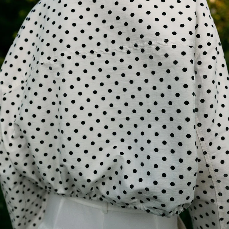 

Polka Dot Bubble Sve Long Sve Coat New Arrival Women's Faion Street Sle Regular Length Autumn Collection