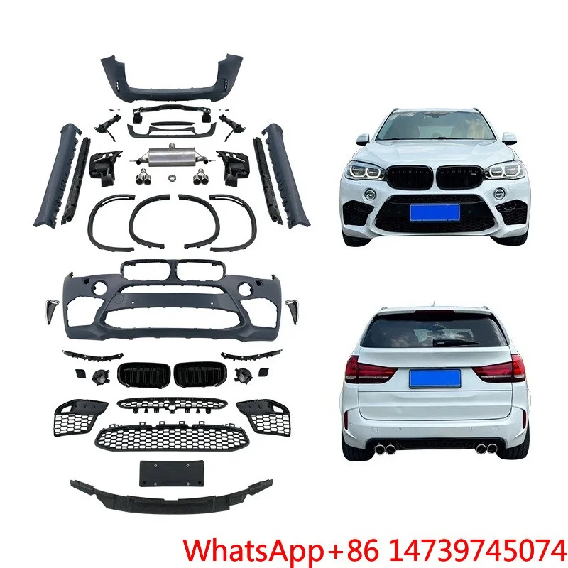 2013-2018 X5 F15 Upgrade Body Kit Front Rear Bumper Engine Hood Tailpipe Fog Light Cut-Out Exterior PartsCar Parts Body Kit