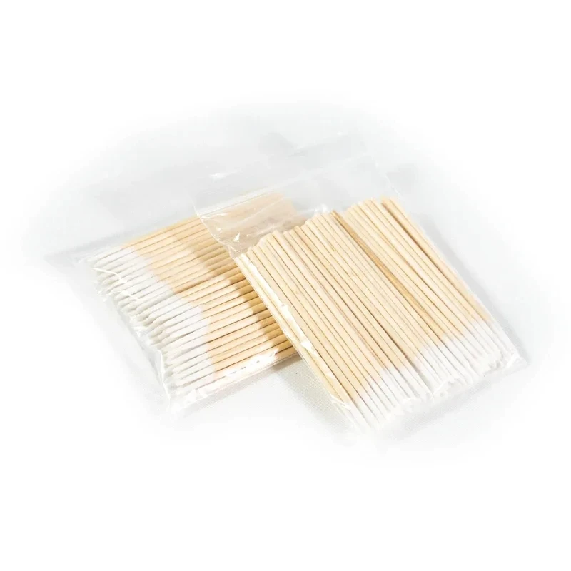 Disposable Small Pointed Cotton Swabs 10CM Pointed Wooden Single-ended Cleaning Swabs Ear Toothpicks Cosmetic Eyebrow Swabs