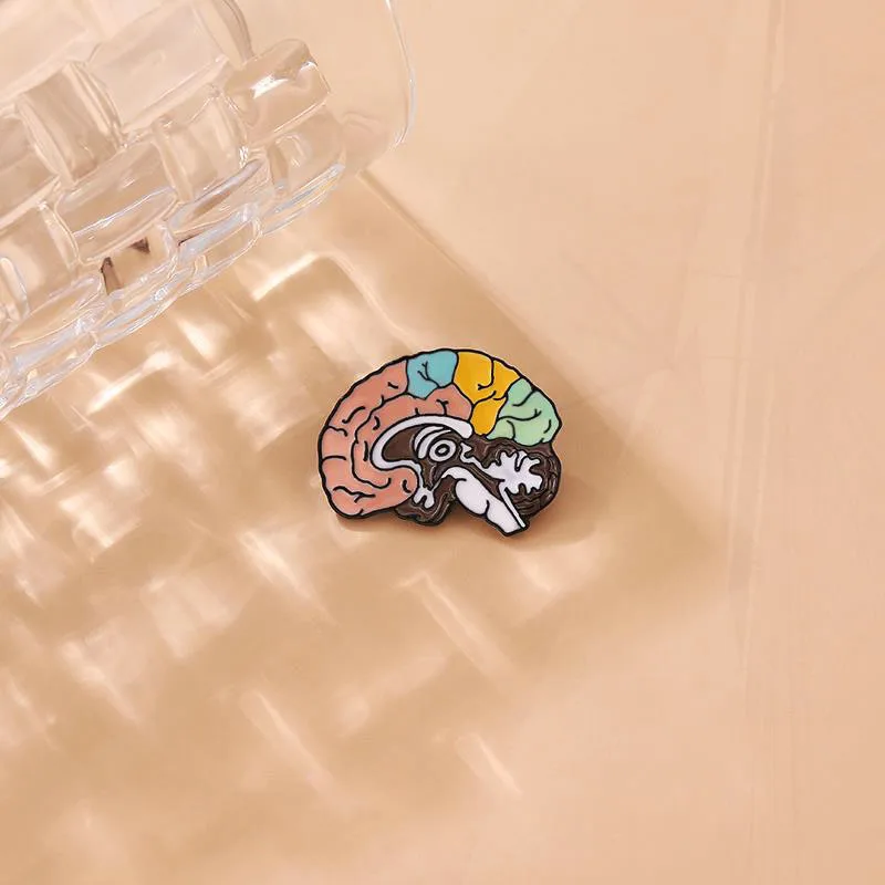 Badge Medical Doctor Jewelry Gift for Students Friends Anatomy Enamel Pins Custom Brain Structure Pines Lapel