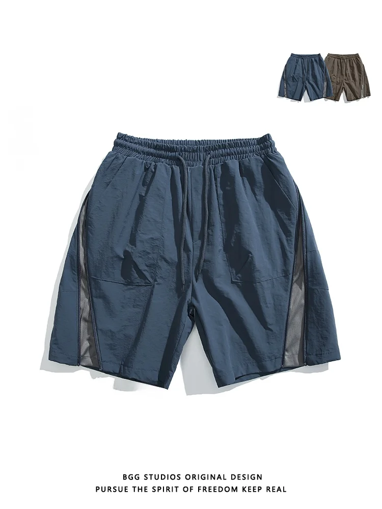 

Мужские повседневные брюки в стиле американского ретро, пэчворк, свободный крой, прямые штанины, без бренда, молодежные, летние, для отдыха