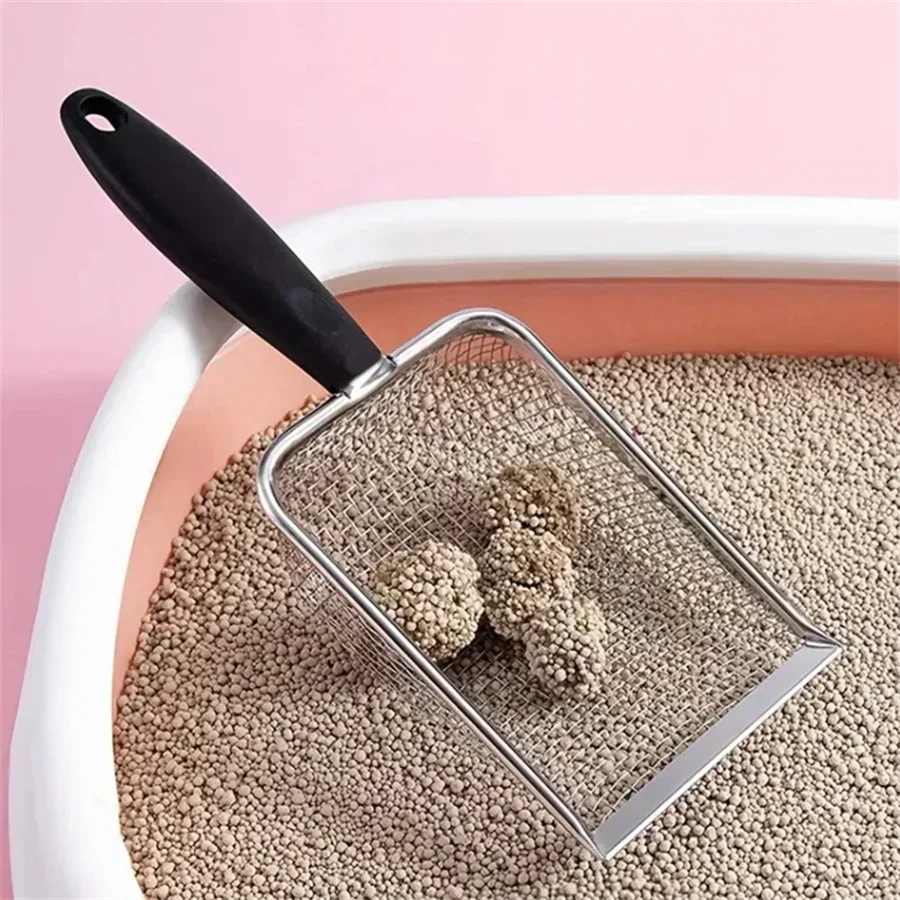 2X2mm Fine Pores Cat Sand Shovel Pet Supplies Stainless Steel Shovel Applicable Small Cat Litter Pet Feces Clean Filter Shovel