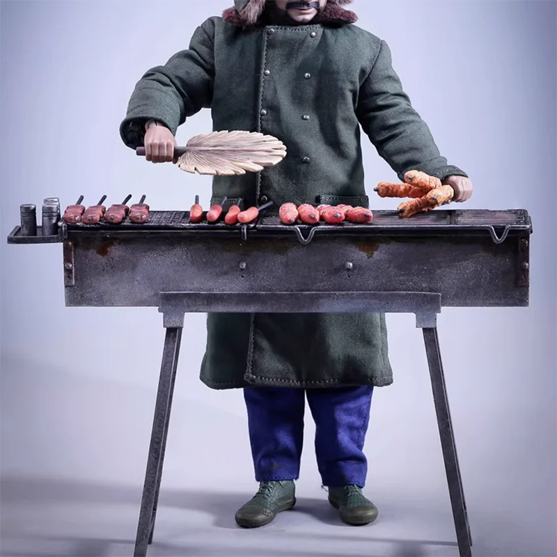 

1/12 Scale Soldier Barbecue Roadside Stall Scene Set Model 6-inch Moving Doll Diy Accessories Toy Collection Display Gift