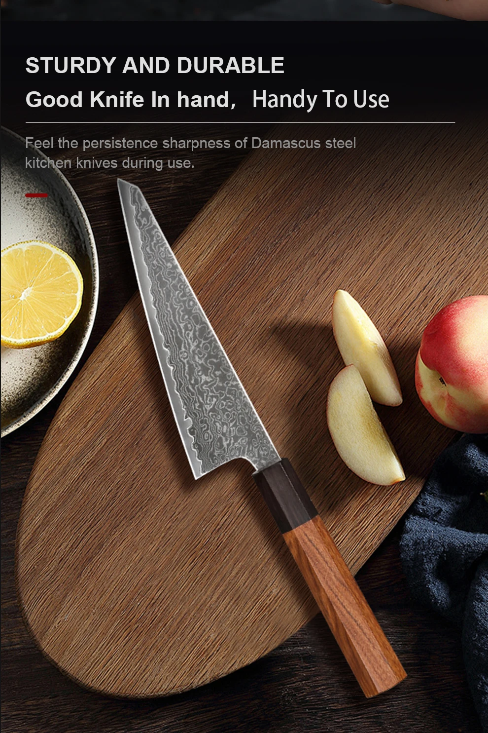 15,2 cm japanisches Honesuki-Messer, handgeschmiedeter Damaststahl, professionelle Küchenmesser, Chef, scharfes Mehrzweck-Ausbeinen, Kochutensilien – Detail 9