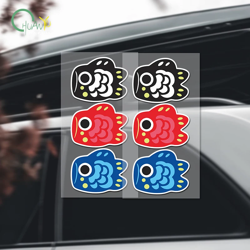 Cartoon Koi Fish Sticker Reflective Waterproof Scratch Covering Car Decal Decoration Sticker for Car Motorcycle and Electric