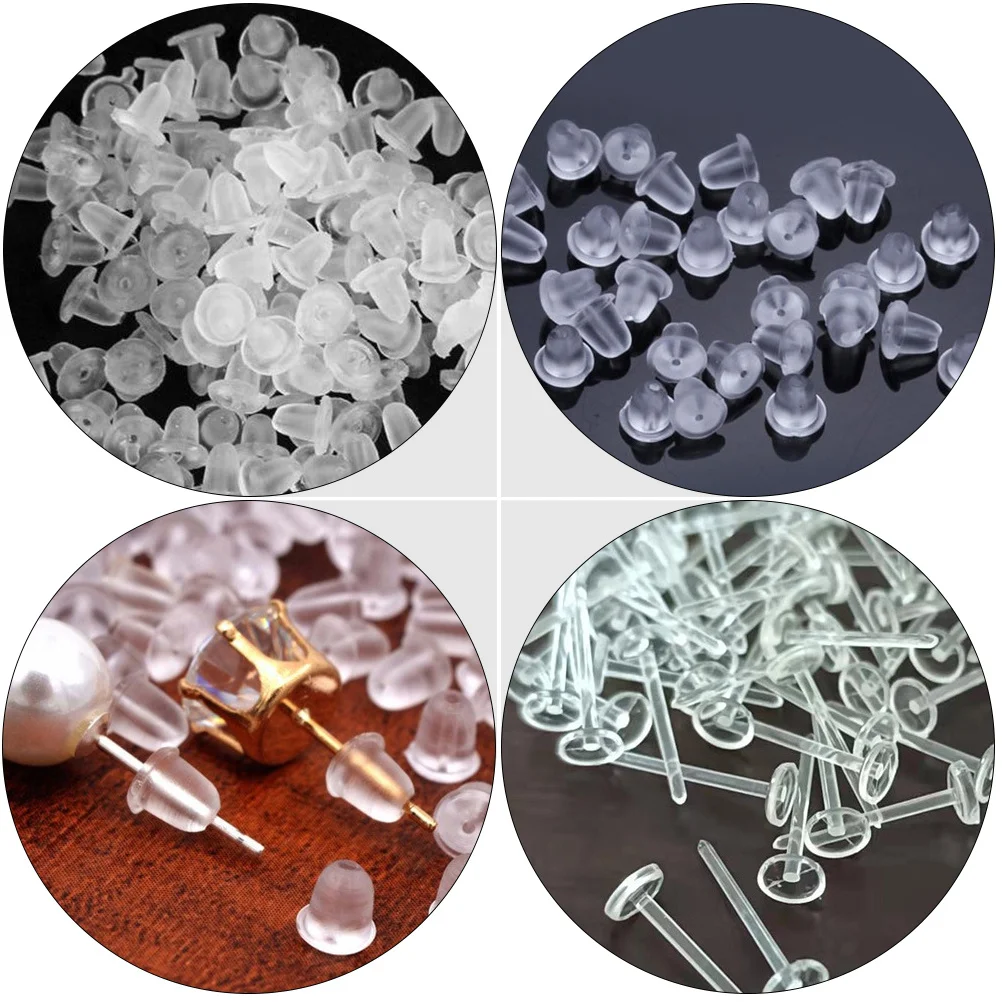 

200Pcs Transparent Earrings Plastic Ear Studs DIY Jewelry Making Supplies Girl Women Earring Accessories Plastic Earring