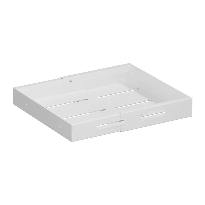 No Drill Carbon Steel Telescopic Pull Out Basket, Sturdy Rustproof Kitchen Drawer Rack for Seasoning Storage
