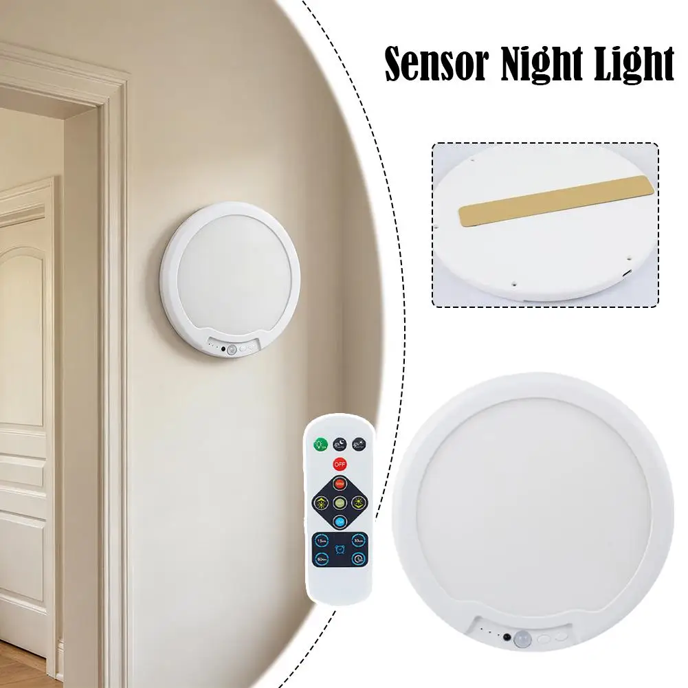 

LED Motion Sensor Ceiling Light USB Rechargeable Wireless Flush Mount Night Lamp Dimmable Ultrathin Lighting for RV Camper Home