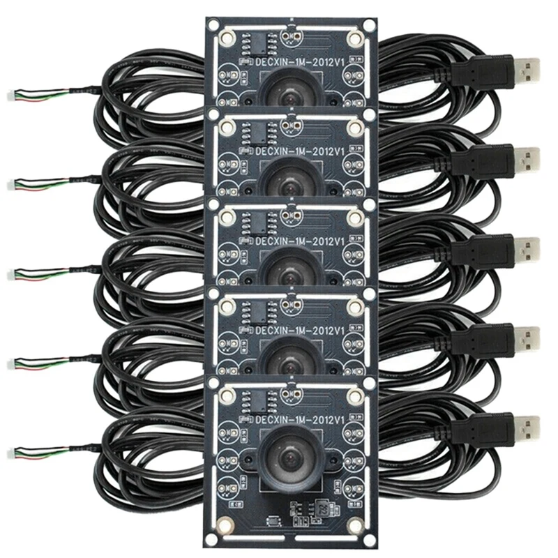 

5PCS 100 Degree Camera Module 1MP OV9732 1280X720 USB Free Driver Manual Focus, With 2 Meter Cable For Winxp/7/8/10