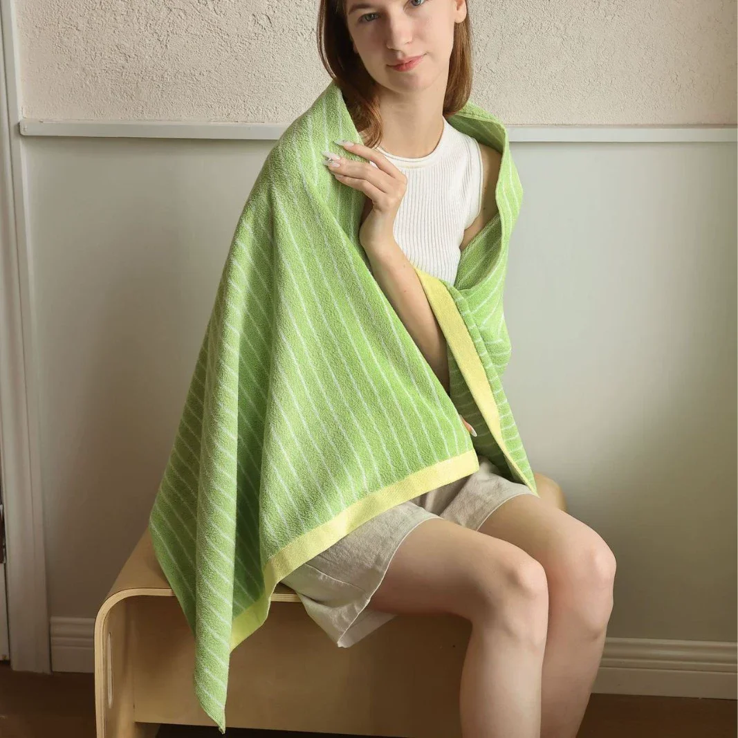 Retro Towel Striped Pattern Soft Cotton Face Towel for Bathroom Kids Adults Super Absorbent Thick Hand Towels Dropshipping