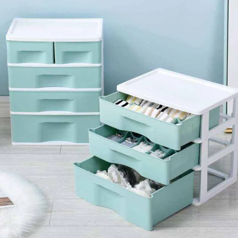 

Bottom pants, Korean style organized box, sock storage box, bra, household split pack, checkered pull-out style, single print