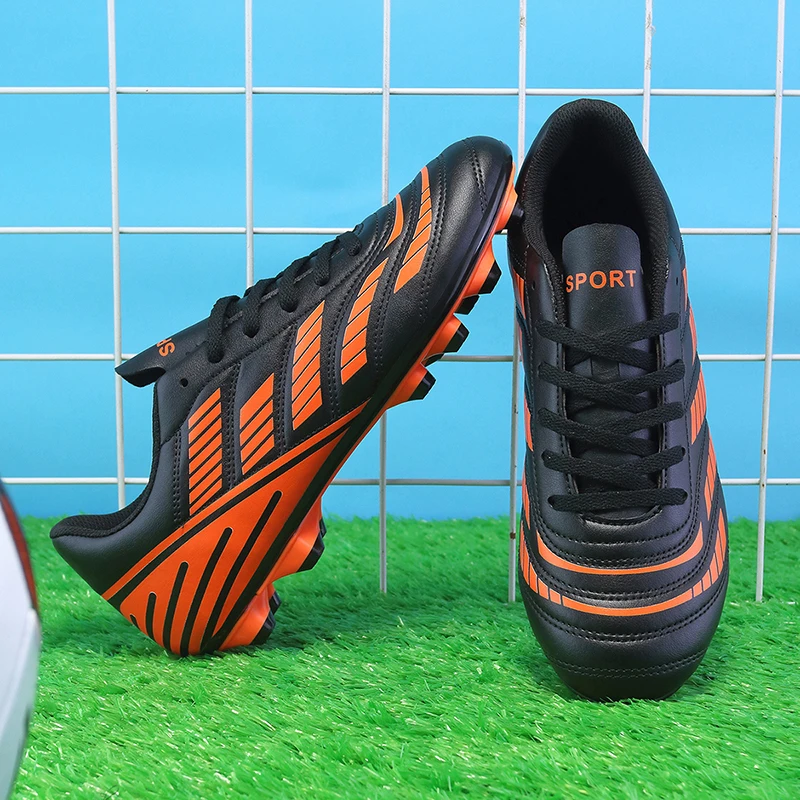 أحذية كرة القدم الرياضية للرجال Fg/Ag أظافر طويلة للكبار المراعي الاصطناعية أحذية تدريب متينة أحذية عالية القمم غير قابلة للانزلاق