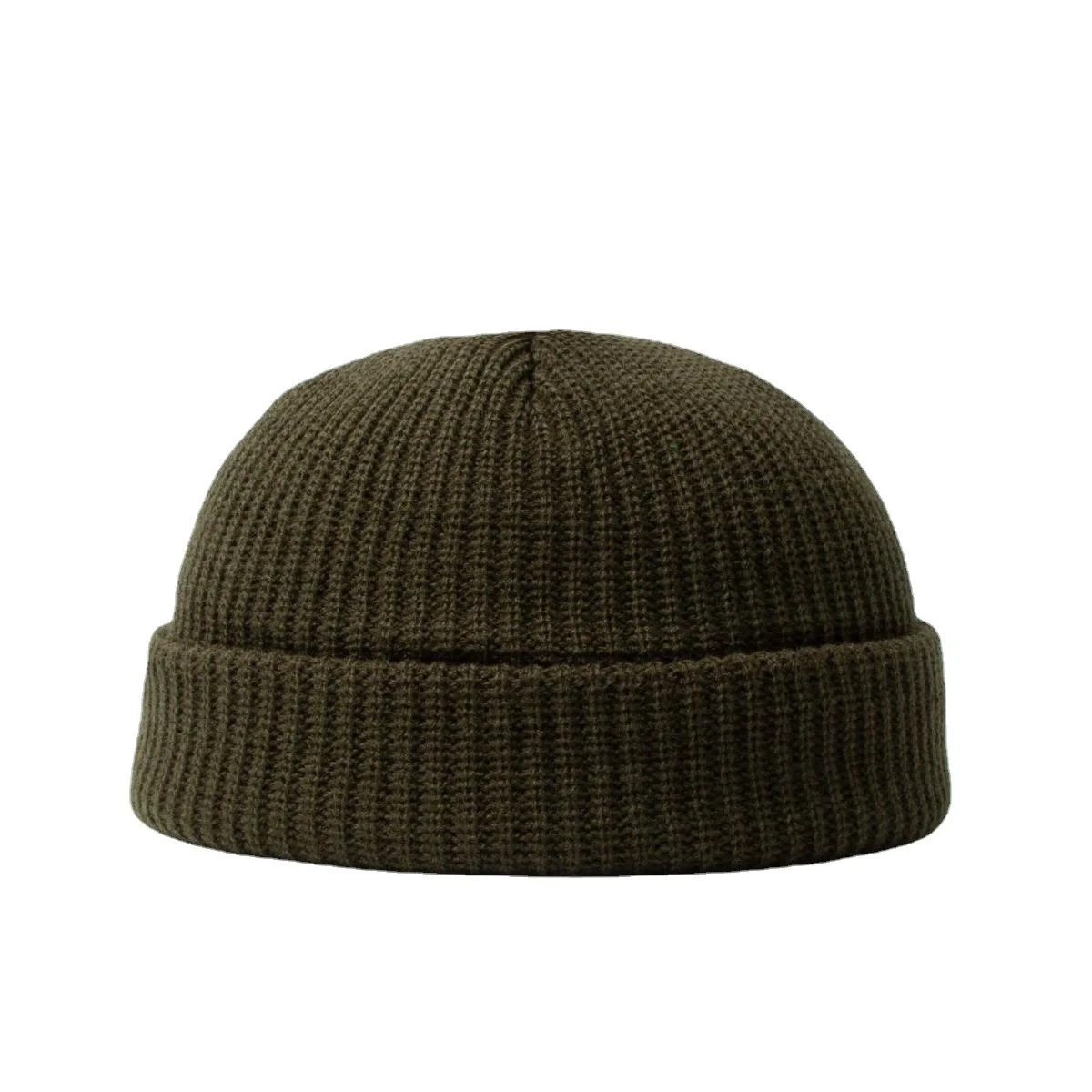 Jesienno-zimowa czapka z dzianiny Mężczyźni Kobiety Melon Skullcap Winter Warm Cuff Short Brimless Sailor Caps Retro Hip Hop Casual Cap