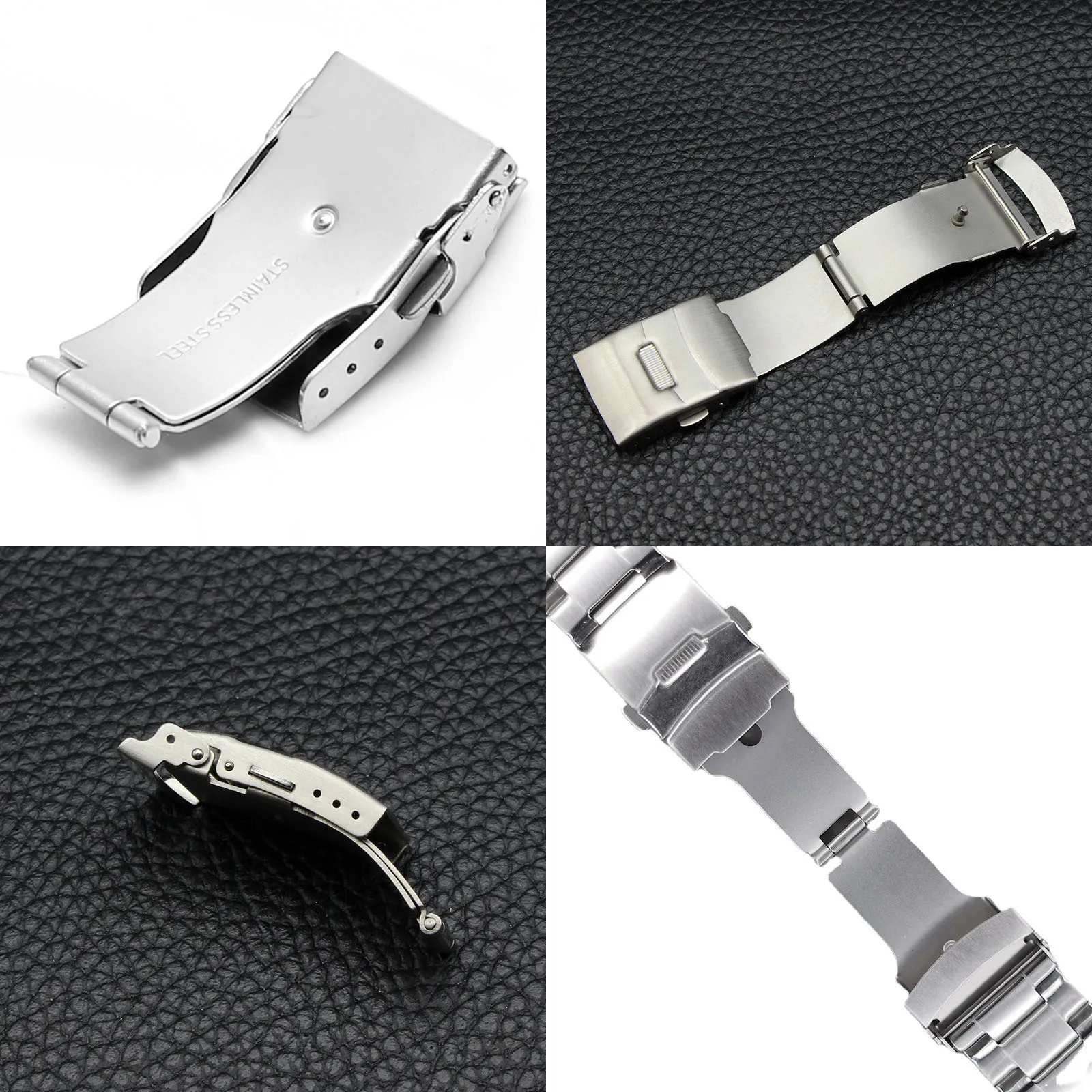 Stainless Steel Watchband Strap Flip Lock Butterfly Deployment Clasp Watch Fold Deployant Buckle 16mm 18mm 20mm 22mm 24mm 26mm