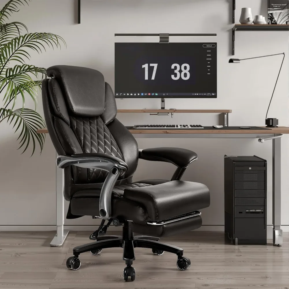 كرسي مكتب كبير وطويل - كرسي تنفيذي مريح ذو سعة 600 رطل ​